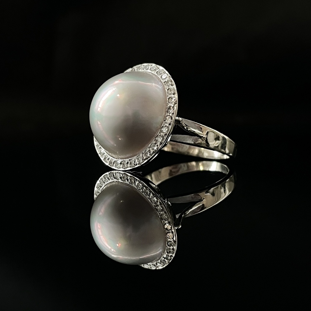 Bague Perle & diamants