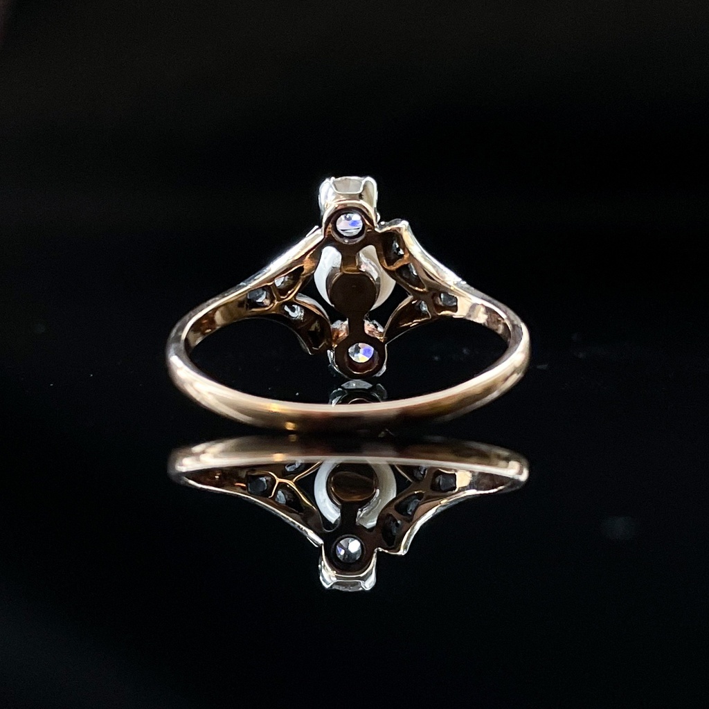 Bague perle et diamants