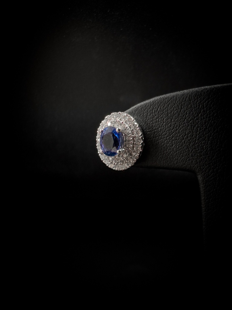 Boucles d'oreilles saphirs et brillants