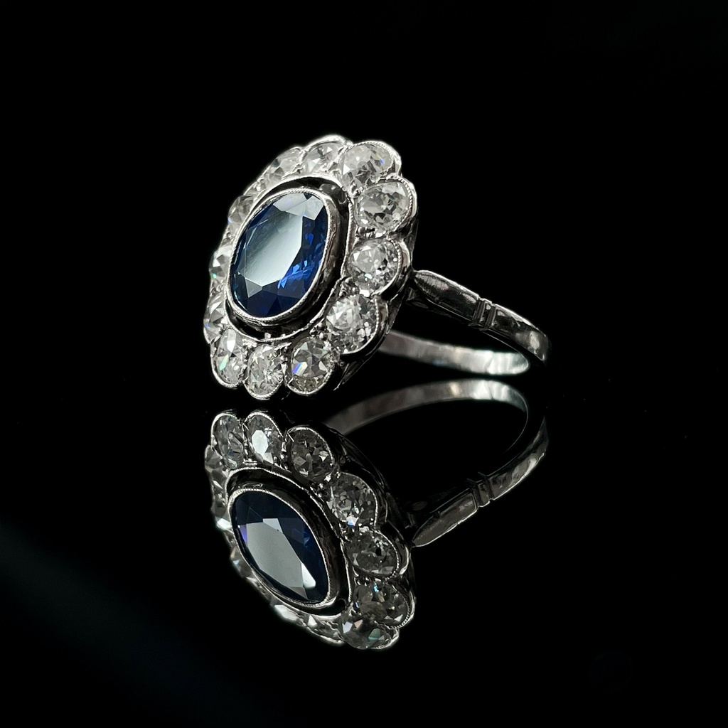 Bague Saphir et Diamants 