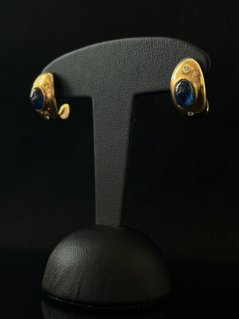 Boucles d'oreilles saphir et brillants