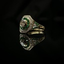 Bague Brillants et Emeraudes