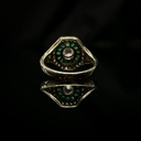 Bague Brillants et Emeraudes