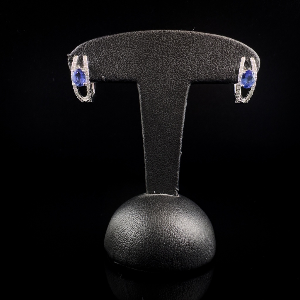 Boucles d'oreilles Saphirs et Brillants