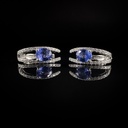 Boucles d'oreilles Saphirs et Brillants