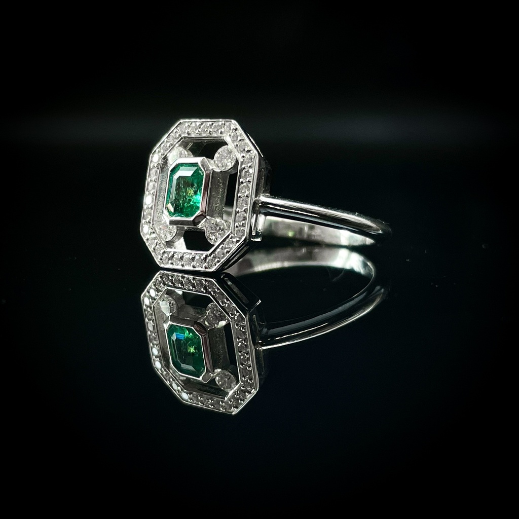 Bague Emeraude et Brillants