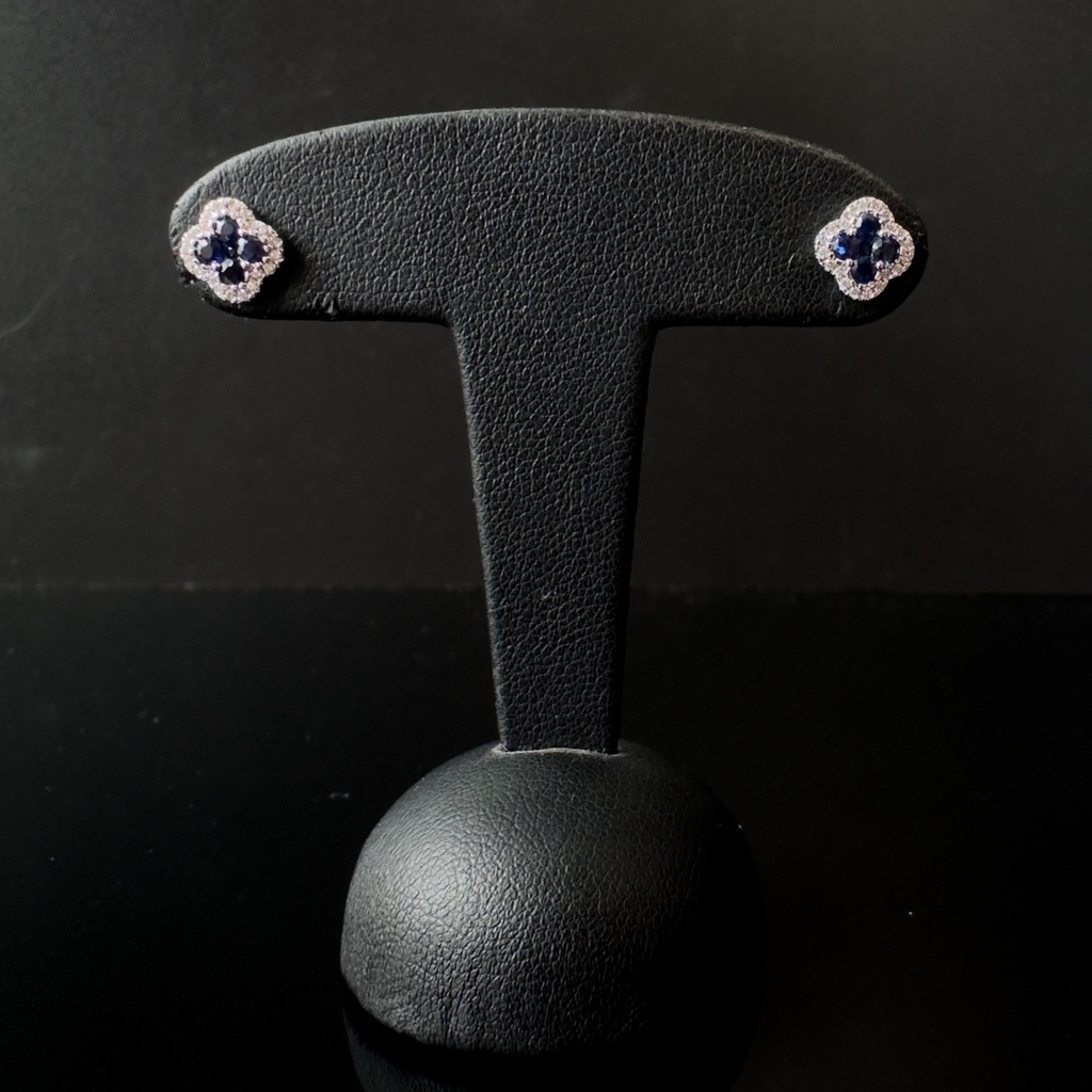 Boucles d'oreilles Saphirs et Brillants