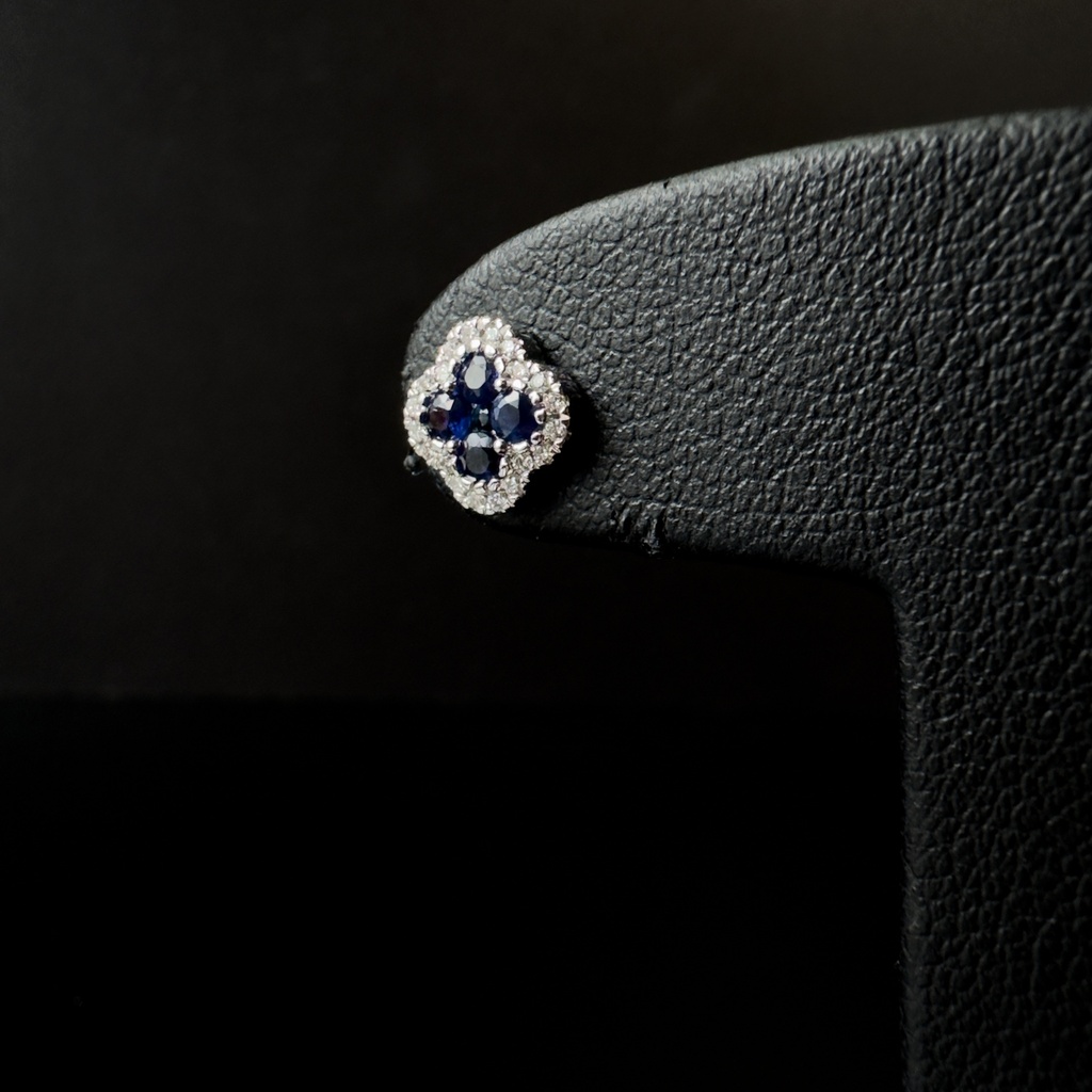 Boucles d'oreilles Saphirs et Brillants