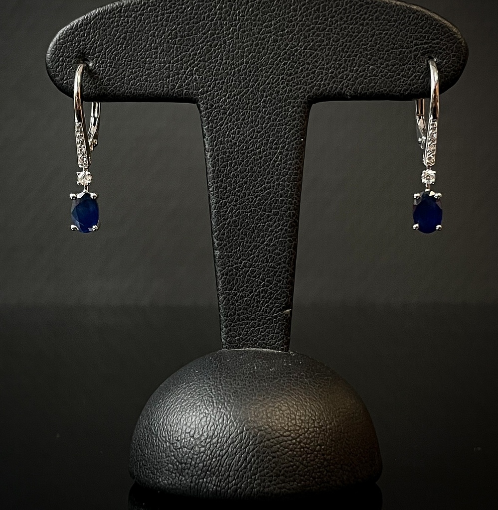 Boucles d'oreilles Saphirs et Brillants