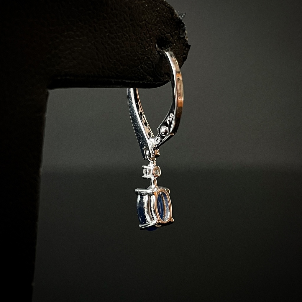 Boucles d'oreilles Saphirs et Brillants