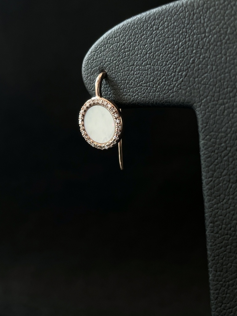 Boucles d'oreilles nacre et brillants