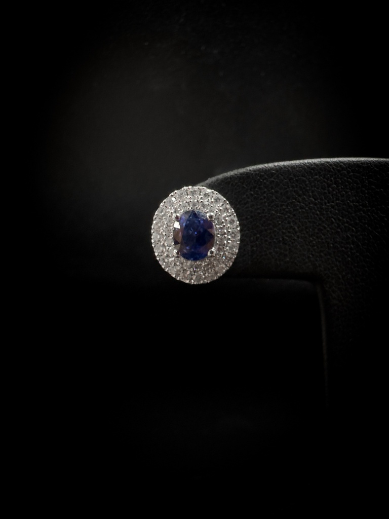 Boucles d'oreilles saphirs et brillants
