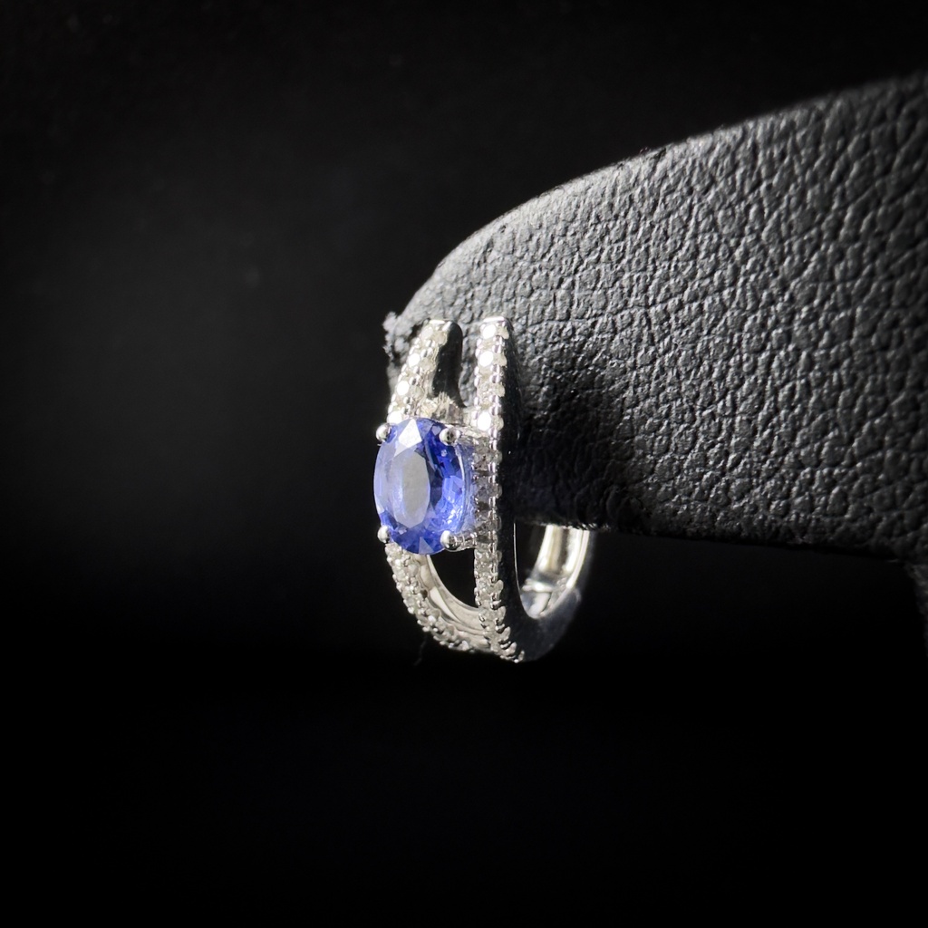 Boucles d'oreilles saphirs et brillants