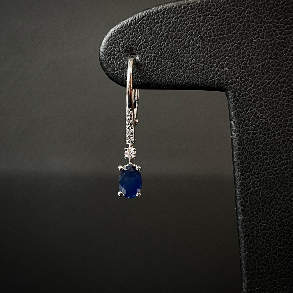Boucles d'oreilles Saphirs et Brillants