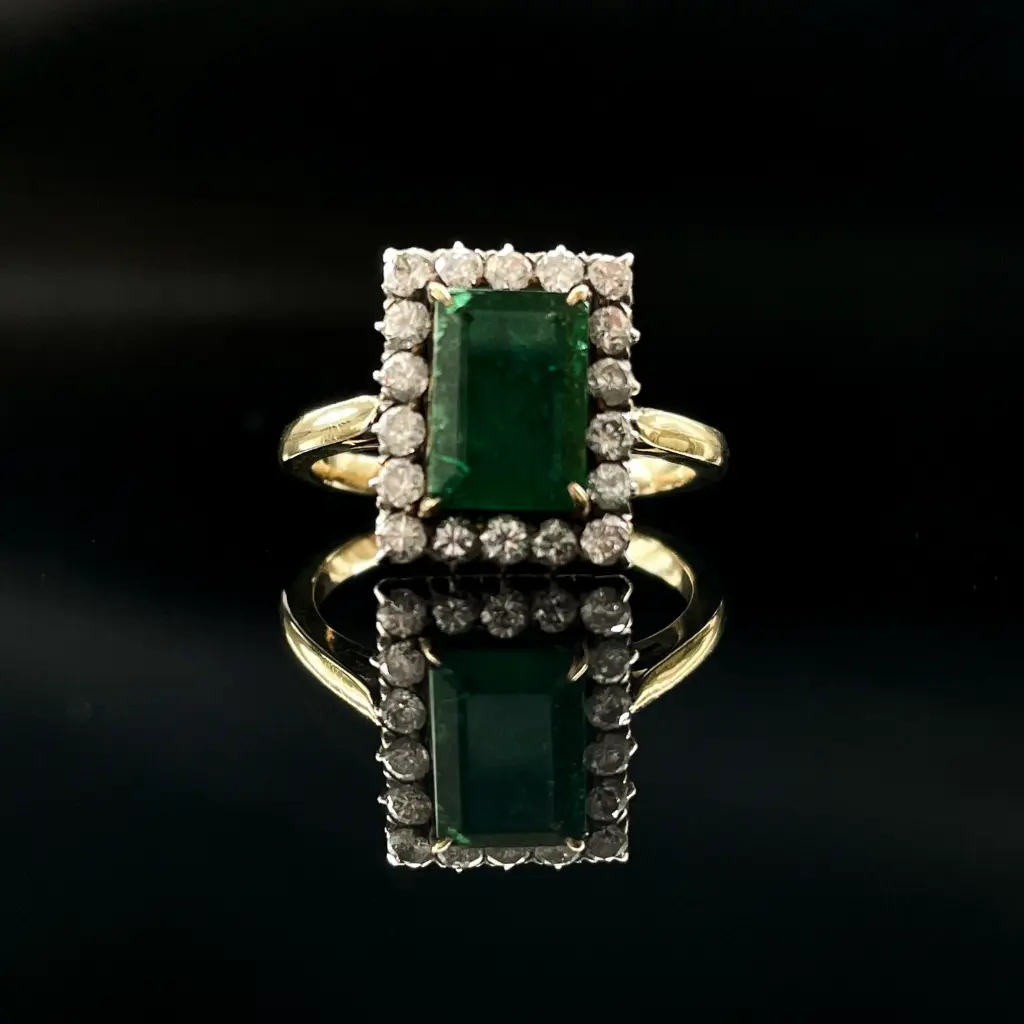 Bague Emeraude & diamants