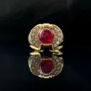 Bague Rubis Cabochon & Diamants