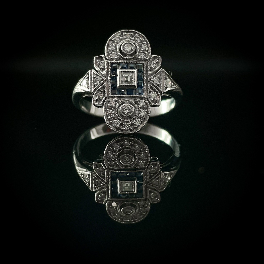 Bague saphirs et diamants