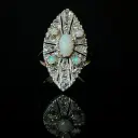 Bague opales et diamants