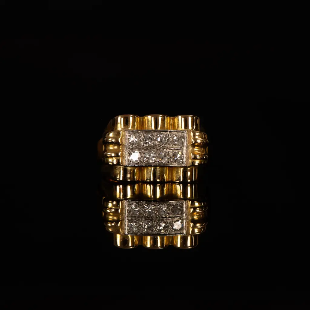 Bague Tank & diamants