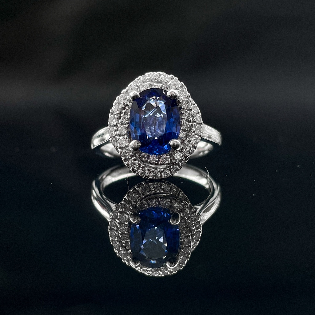 Bague saphir et diamants