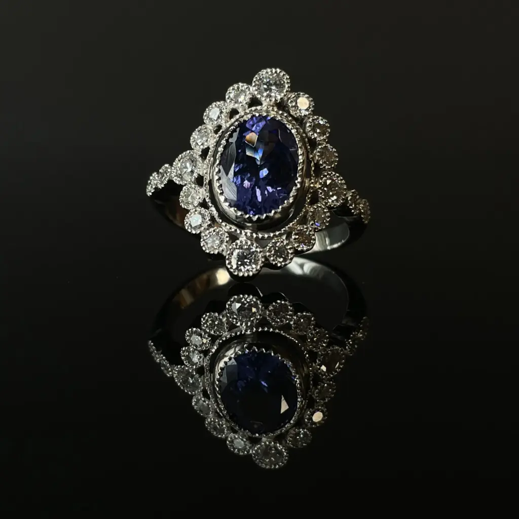 Bague tanzanite et diamants