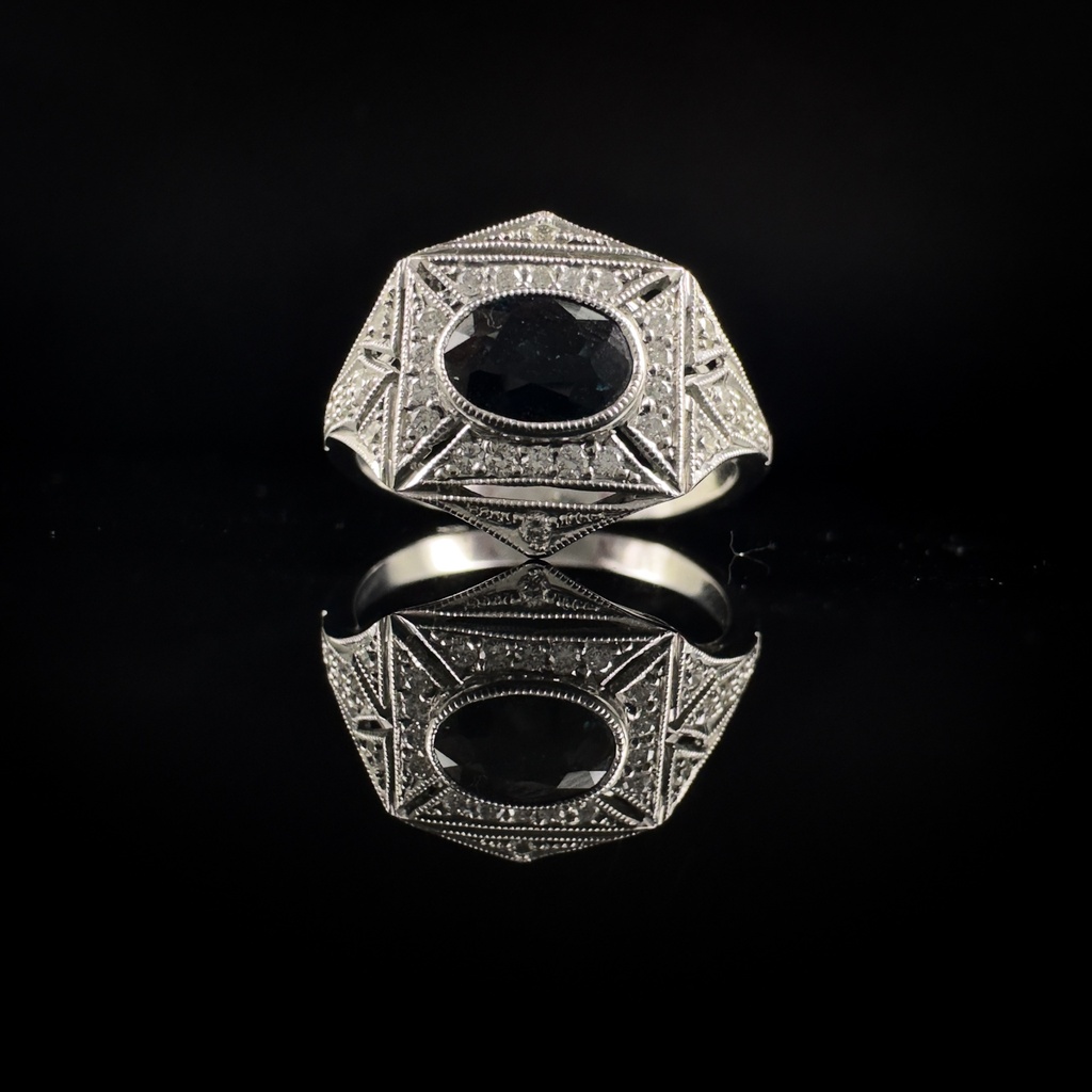 Bague saphir et diamants