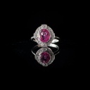 Bague saphir rose et diamants