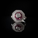 Bague diamants et rubis