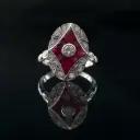 Bague diamants et rubis