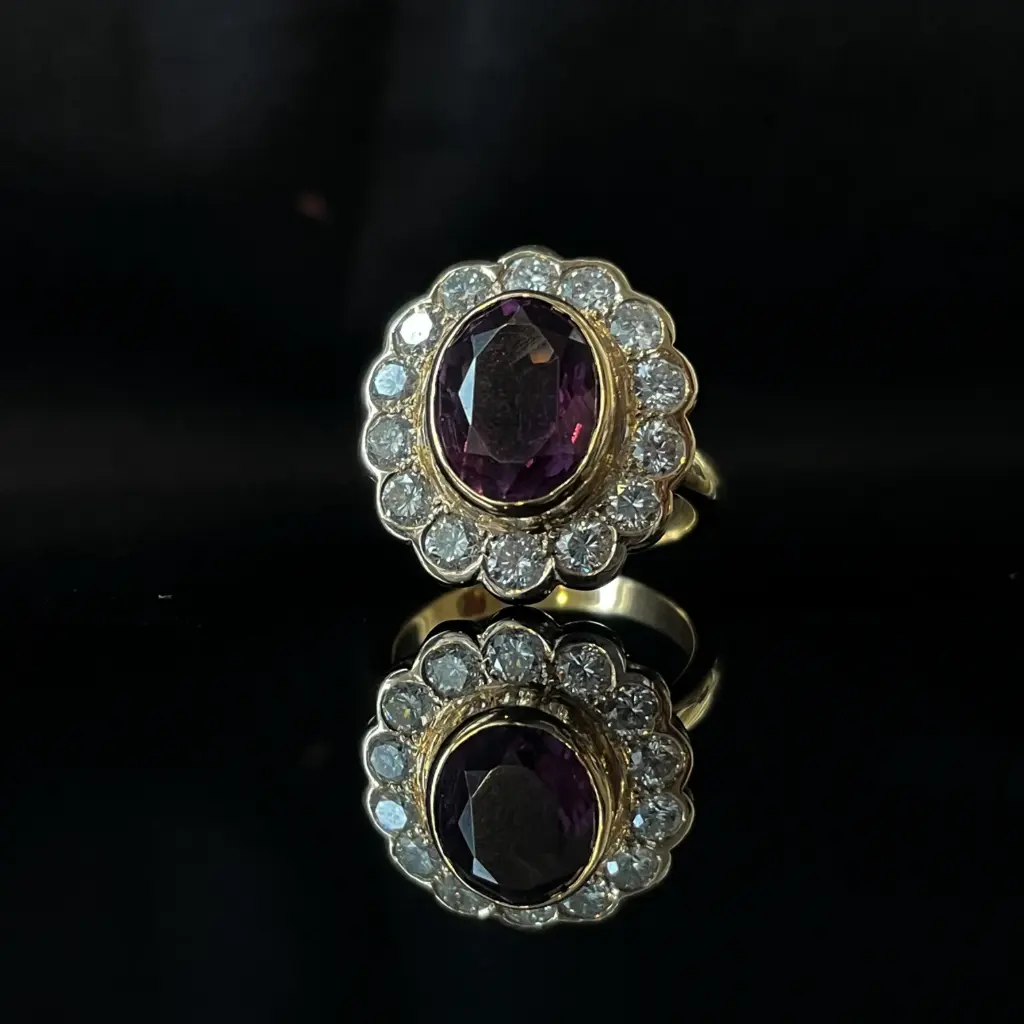Bague améthyste et diamants
