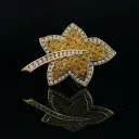 Broche Saphirs jaunes & Diamants