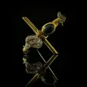 Broche oiseau saphir