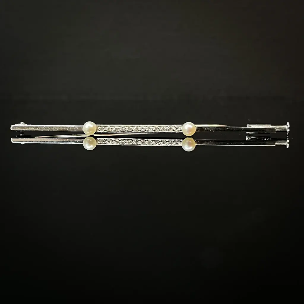 Broche Diamants & perles