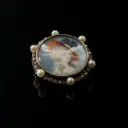 Broche portrait miniature perles & diamants