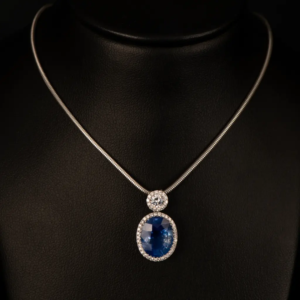 Pendentif saphir et diamants