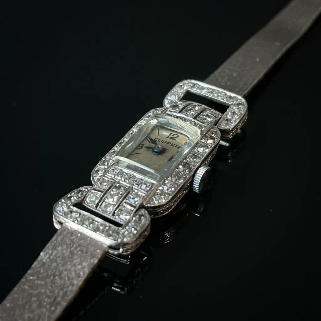 Montre Clipper Art déco & diamants