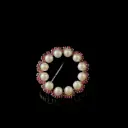 Broche perles & rubis