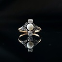 Bague perle et diamants