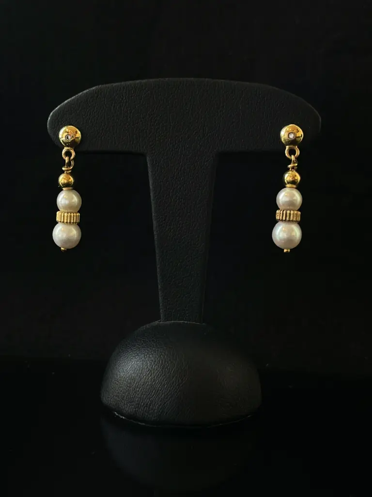 Boucles d'oreilles perles & Diamants