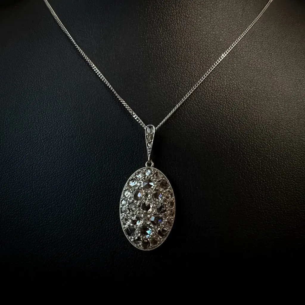 Pendentif diamants roses