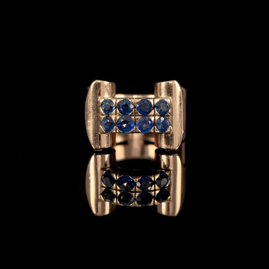 Bague Tank Saphirs