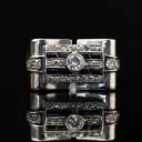 Bague Tank Diamant & Saphir