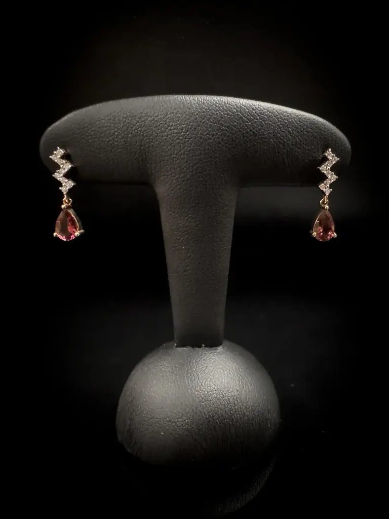 Boucles d'oreilles Tourmalines & Diamants