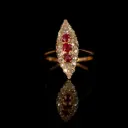 Bague or Dia pierre rouge