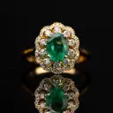 Bague Marguerite Emeraude & Brillants