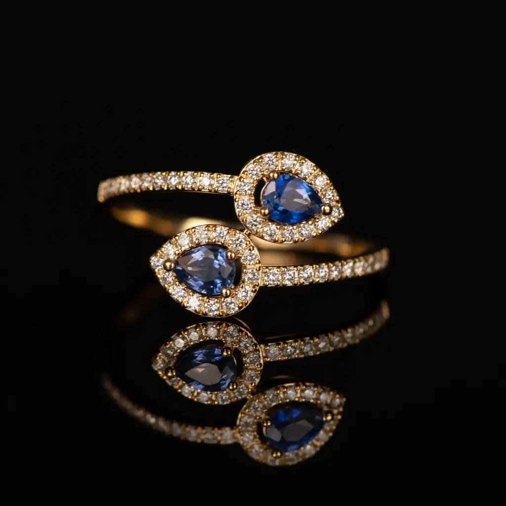 Bague toi & moi saphirs et brillants