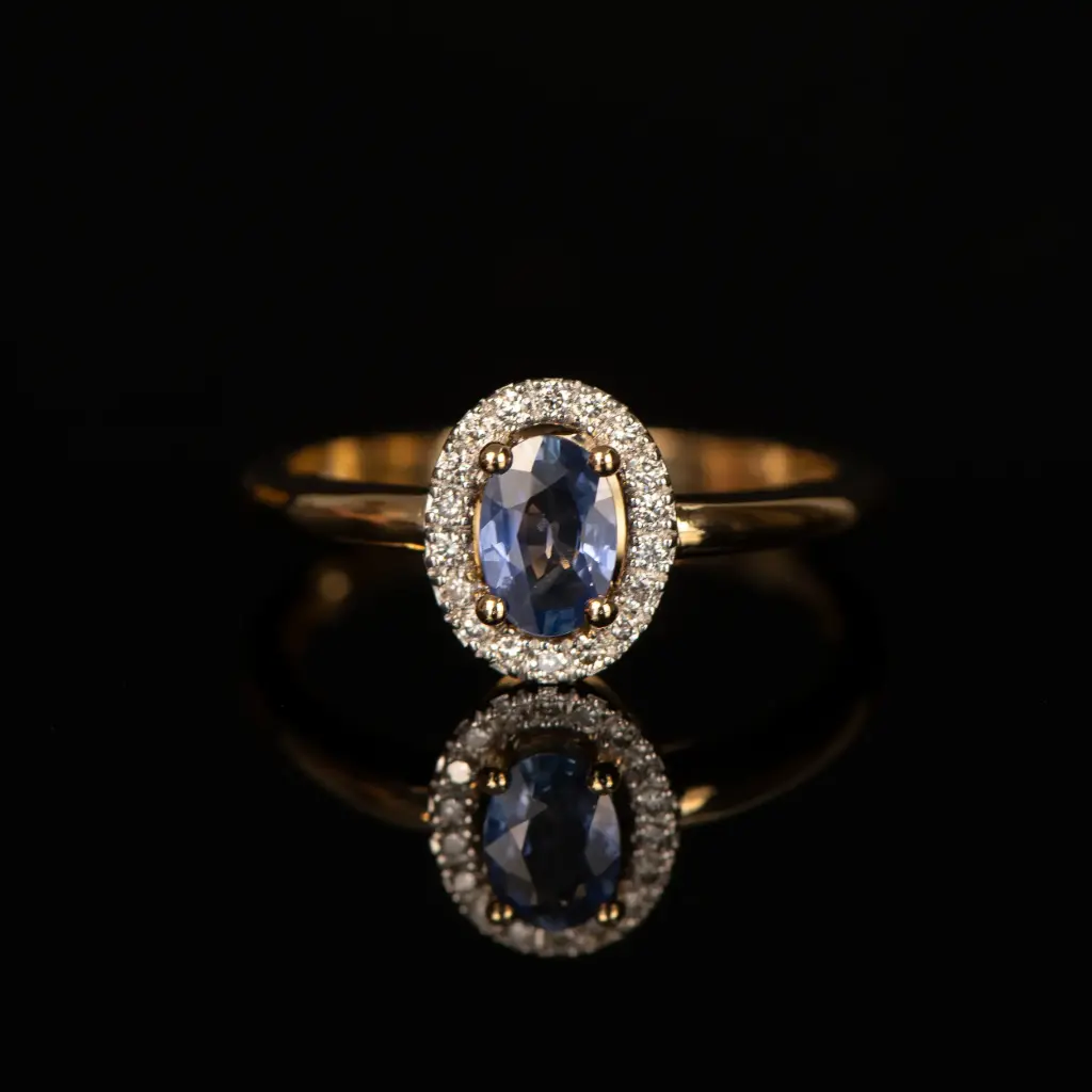 Bague saphir et brillants