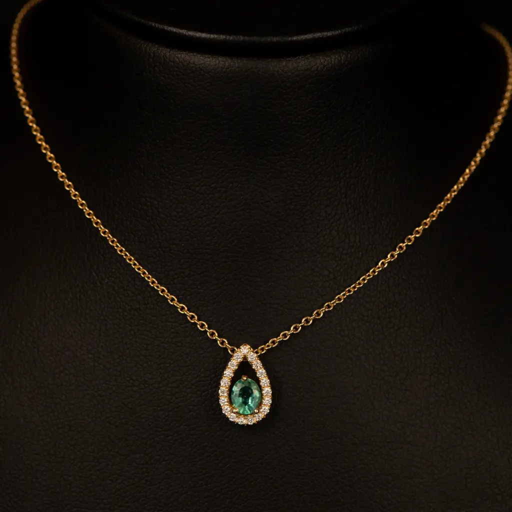 Collier émeraude et brillants