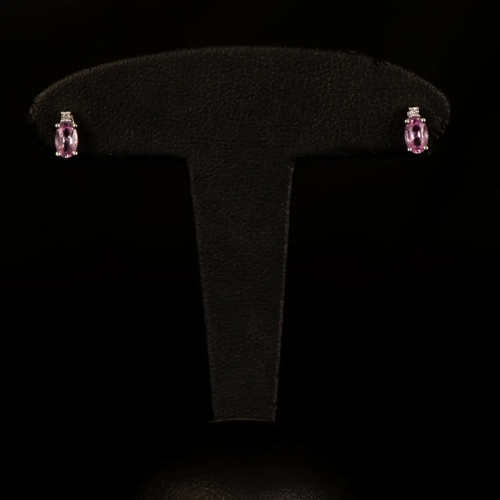 Boucles d'oreilles saphirs rose et brillants