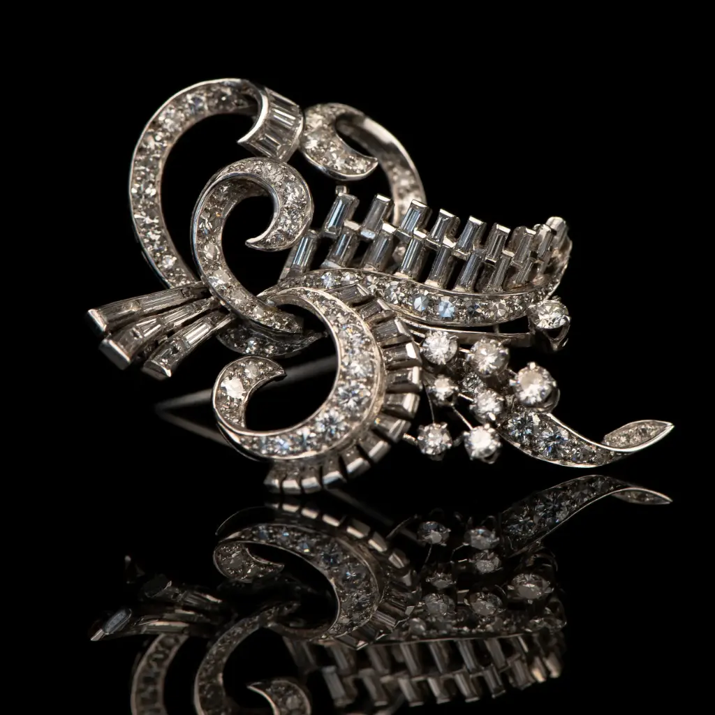 Broche en platine et diamants